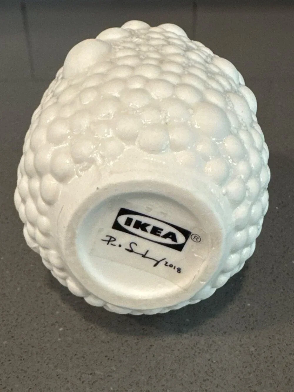 Ikea Föremål Bubble Textured White Ceramic Bud Vase By Per B. Sundberg Art Event